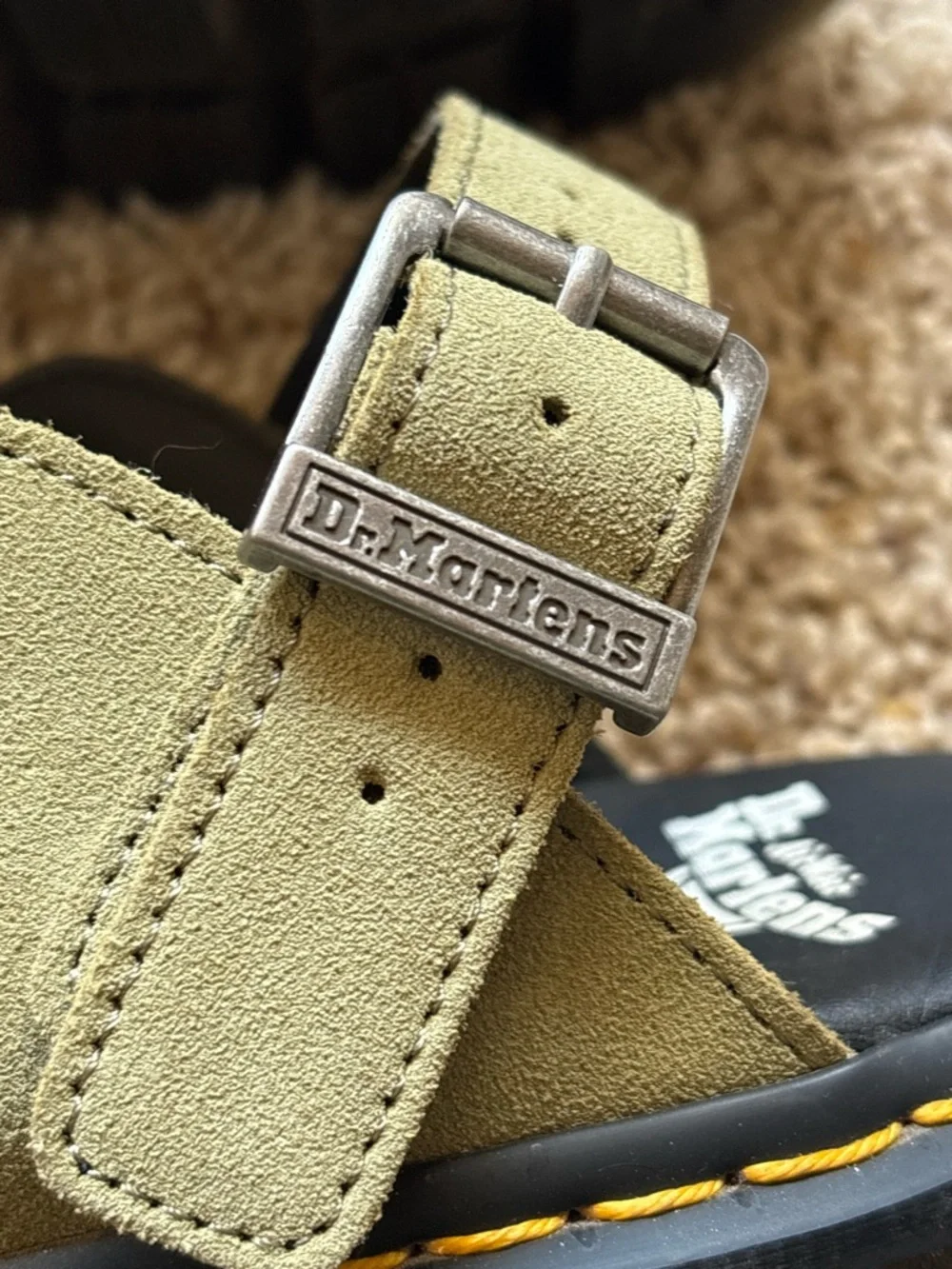 Dr. Martens Zebzag Suede Casual Slingback Platform Mules in Muted Olive